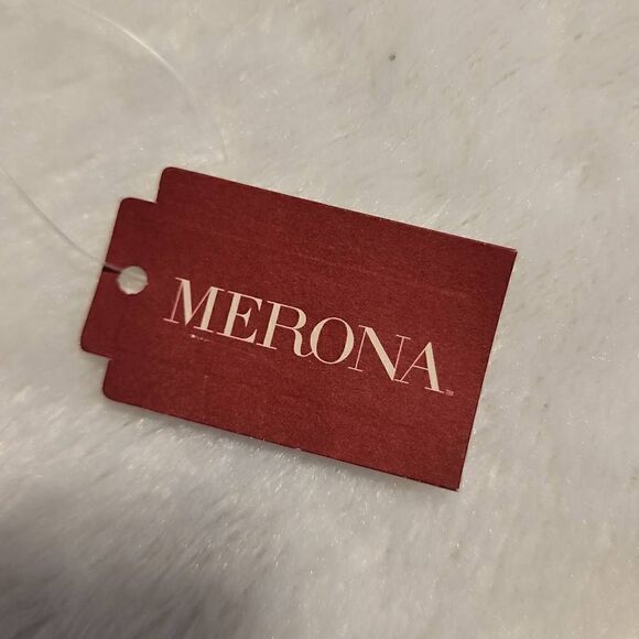 Merona Womens Scarf White with Gray Pink and Teal Design and Ball Fringe NWT - Picture 7 of 9